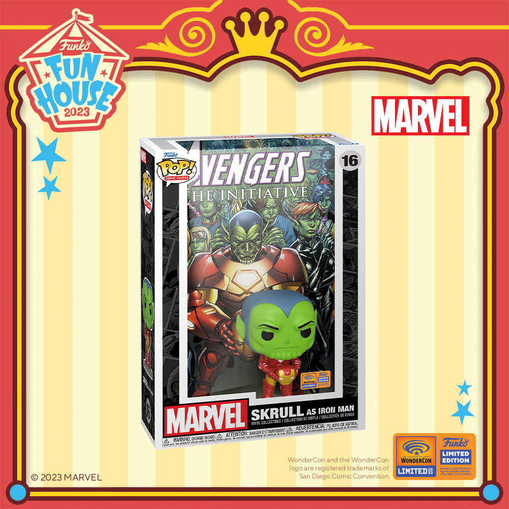 2023 WonderCon exclusive Pop! Comic Cover Skrull as Iron Man.